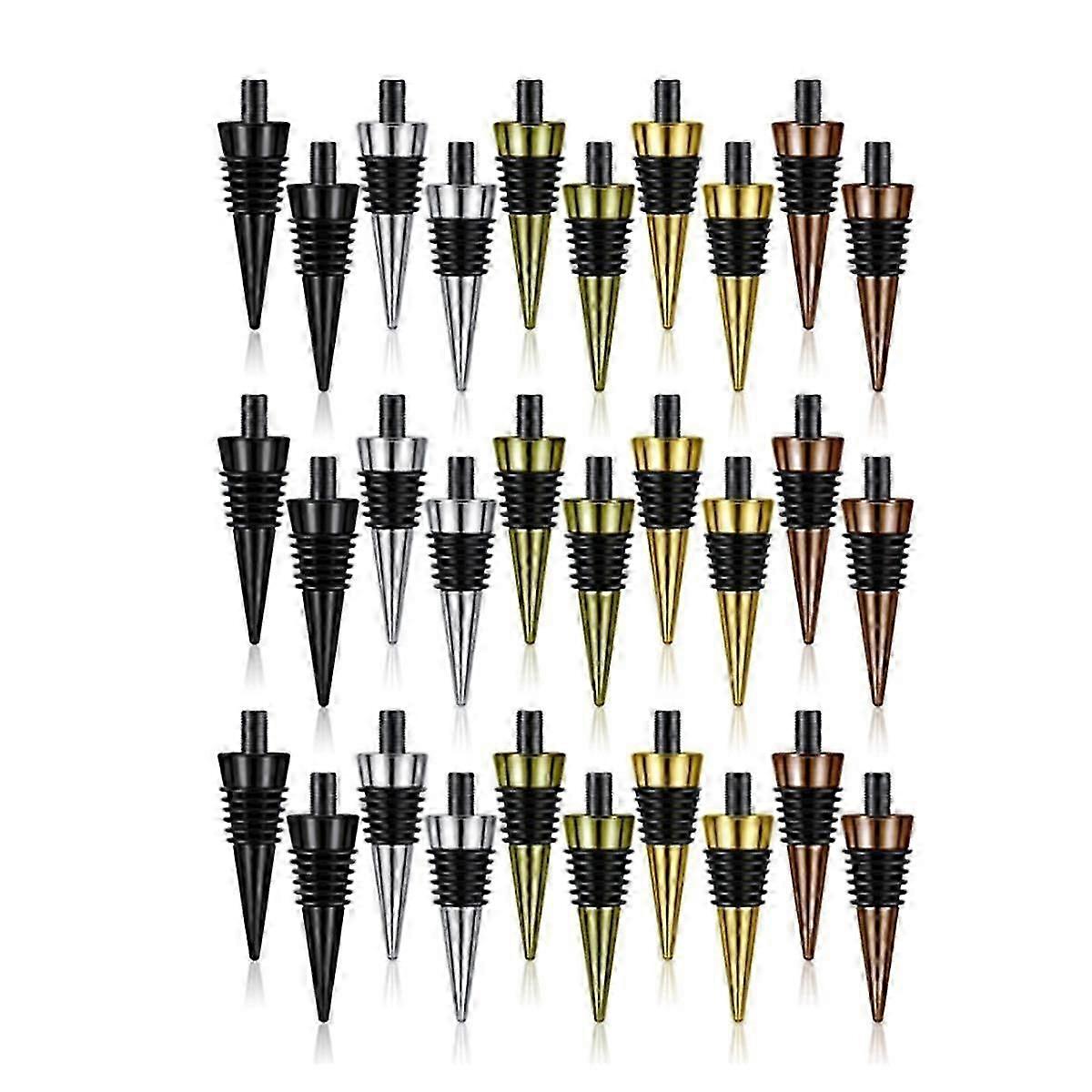 30 Pieces Blank Bottle Stopper with Threaded Post Metal Wine Stopper Inserts Set Hardware for Wood