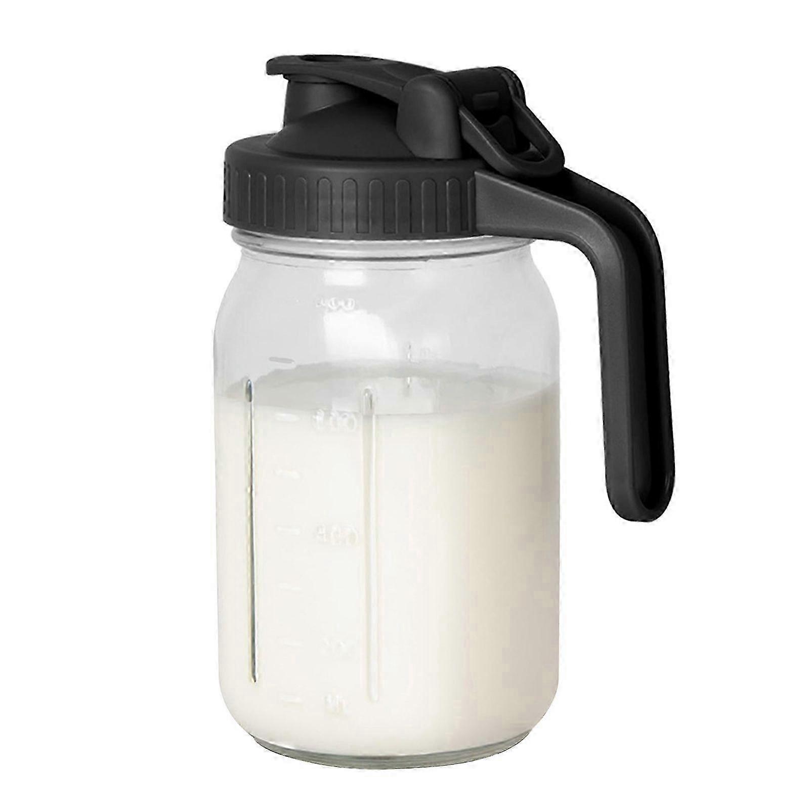 32oz Glass Mason Jar Pitcher με καπάκι flip cap &; Pour στόμιο - Στεγανή κανάτα αποθήκευσης φρέσκου μητρικού γάλακτος, γυάλινη κανάτα για παγωμένο τσάι κρύας παρασκευής