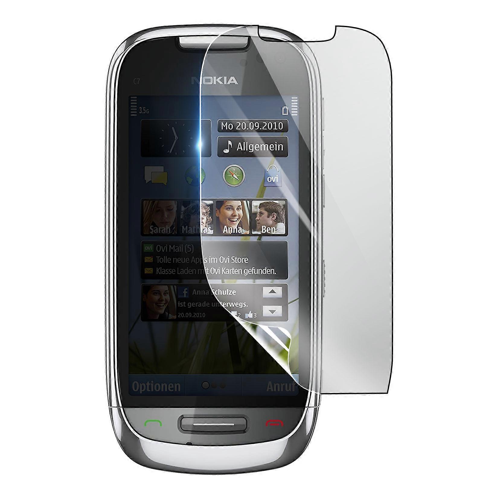 Shockproof Hydrogel Screen Protector for Nokia C7, Transparent