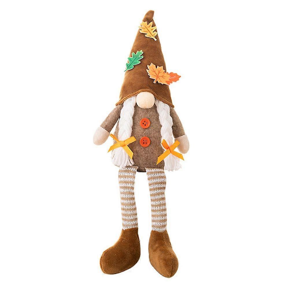 Thanksgiving Gnome Hat Maple Leaf Decorative Statue Crafts Fall Home