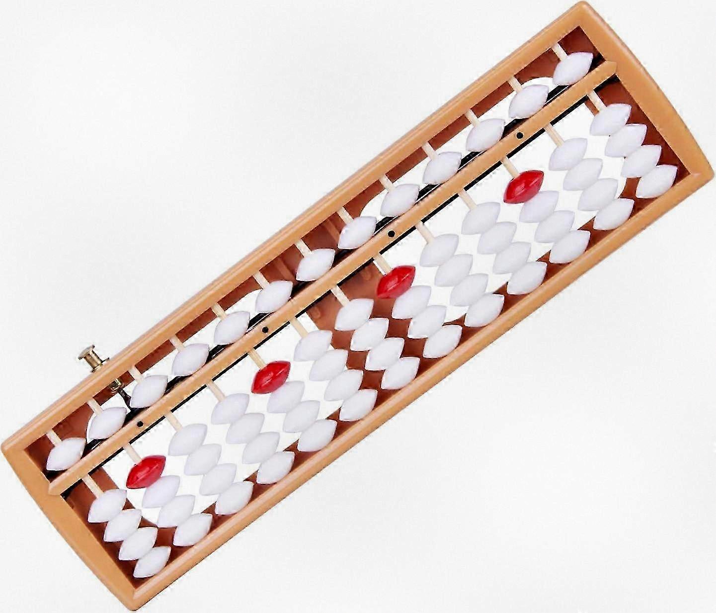 13-Row Wooden Soroban Abacus, Traditional Asian Calculator with Reset Function, Counting Tool for Math Practice