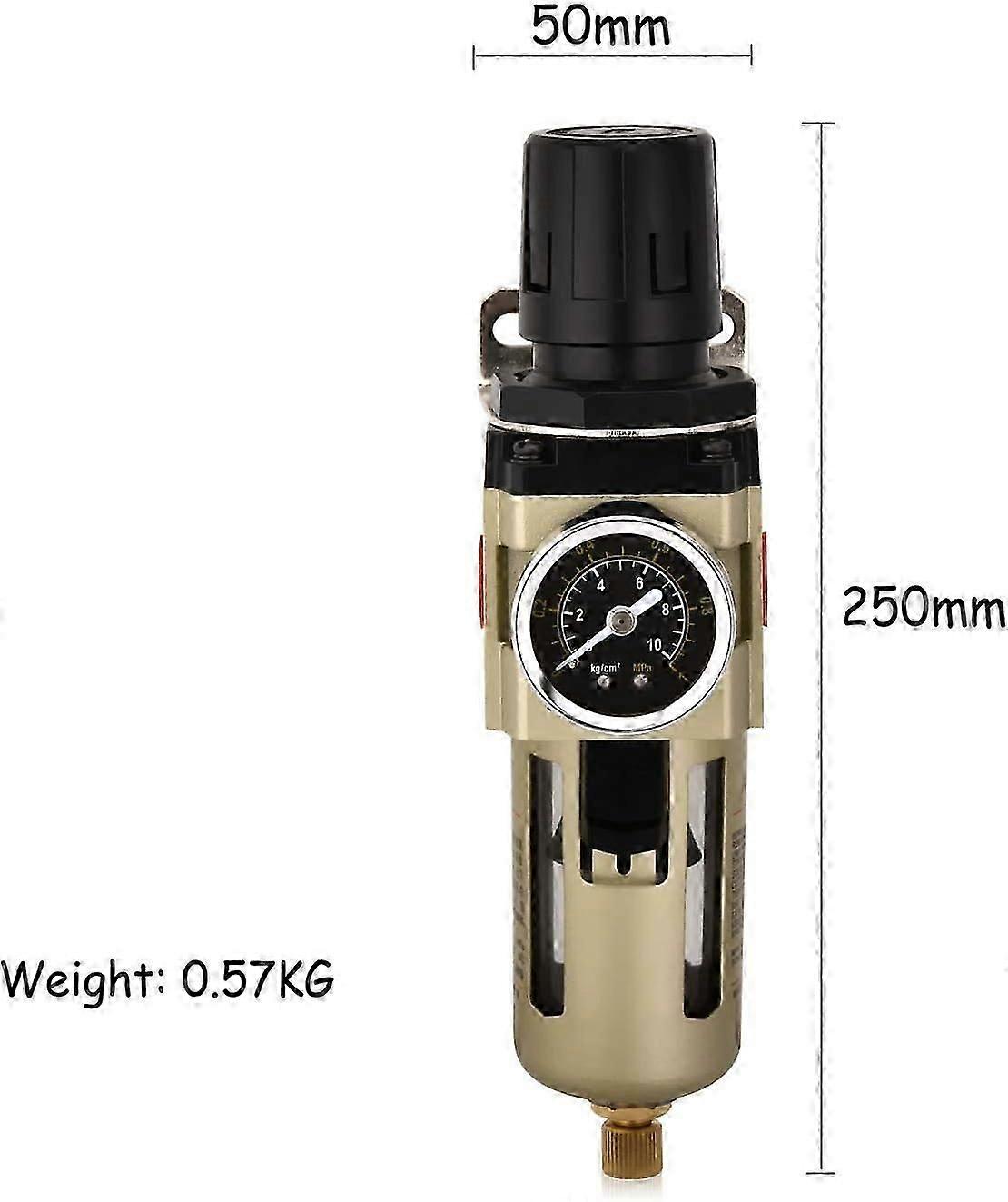 Water separator Expansion valve Compressed air regulator for compressed air compressor, with metal screen, 3/8" filter