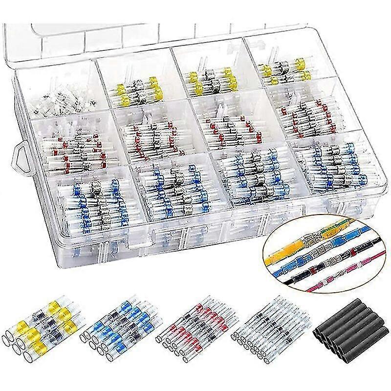 500Pcs Solder Joint Wire Connector - Shrink Solder Butt Connectors - Solder Connector Kits - Insulated Waterproof Wire Terminals
