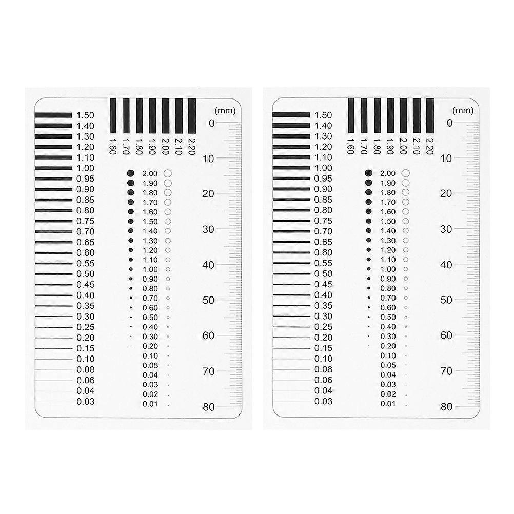 2pcs High Precision Estimation Chart Line Width Defects Measure Ruler Plastic Flaw Width Measuring Tool Transparent Scratch Measure Gauge Crack Measur