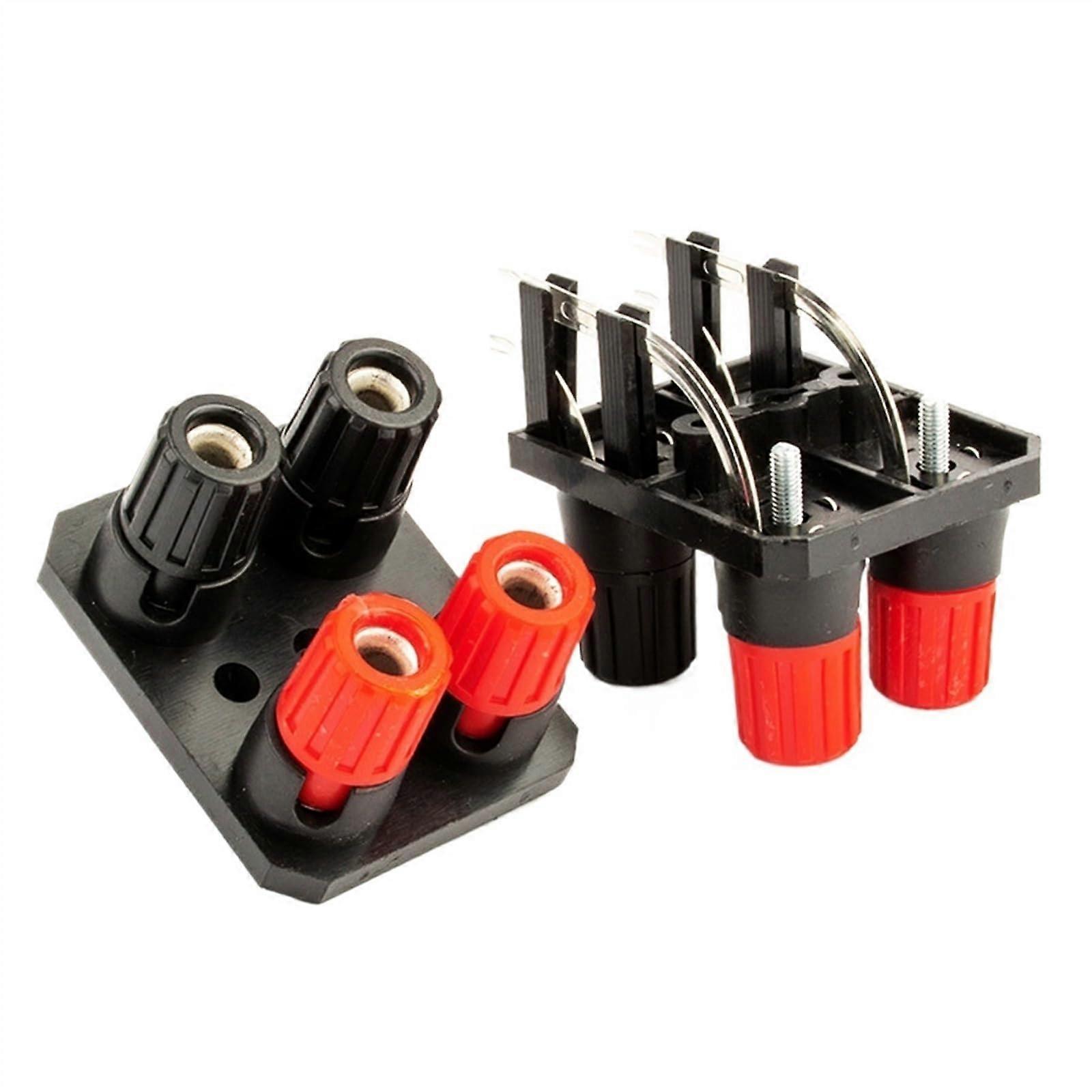 10Pcs WP4-10A 4Pole External 4mm Banana Binding Post Jack Audio Speaker Amplifier Wire Spring Terminal Switch Connector Socket(10Pcs Curved Needle)