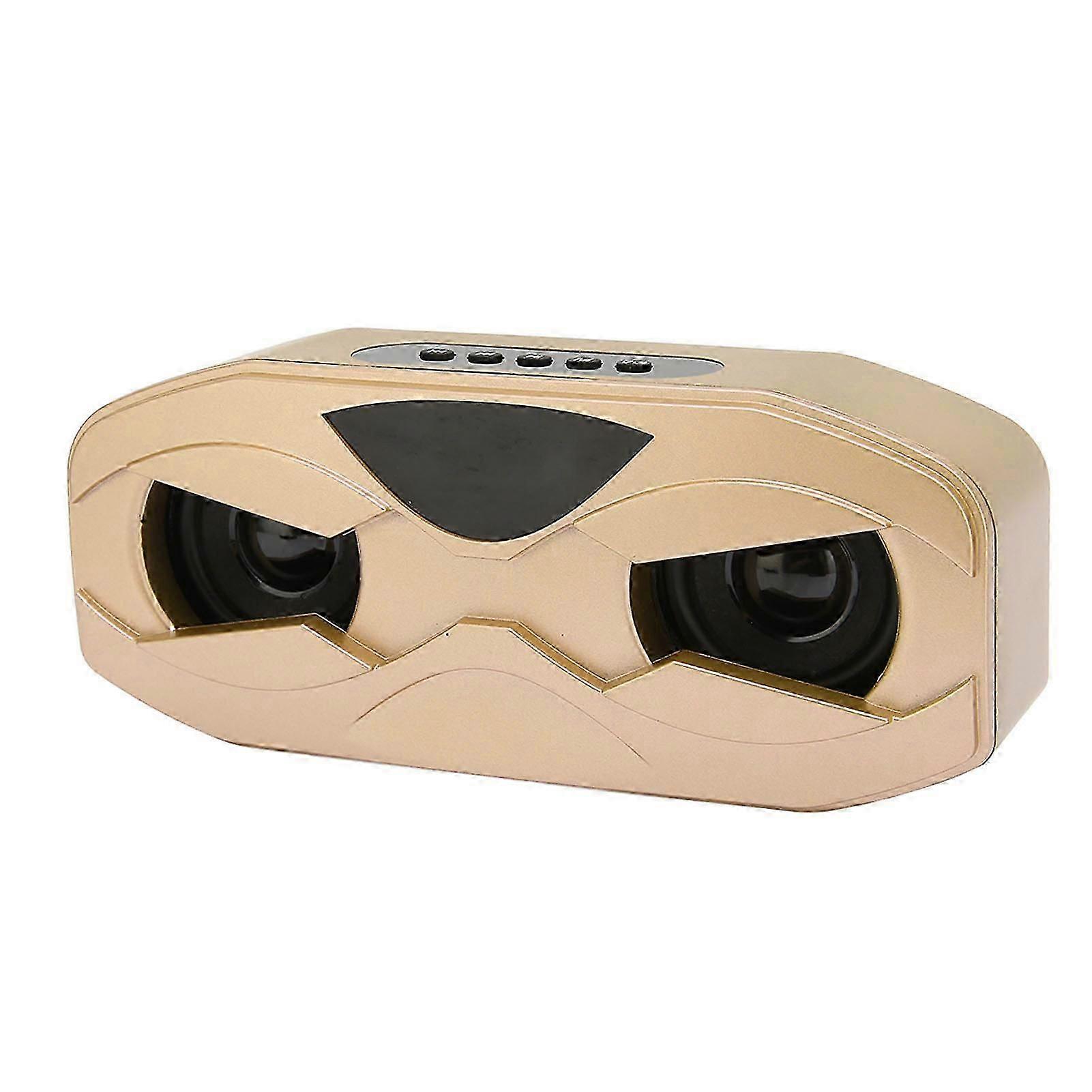 Bluetooth Speaker FM Radio HiFi Subwoofer Wireless Speaker with LED Display Colorful Breathing Light for Home Travel Golden