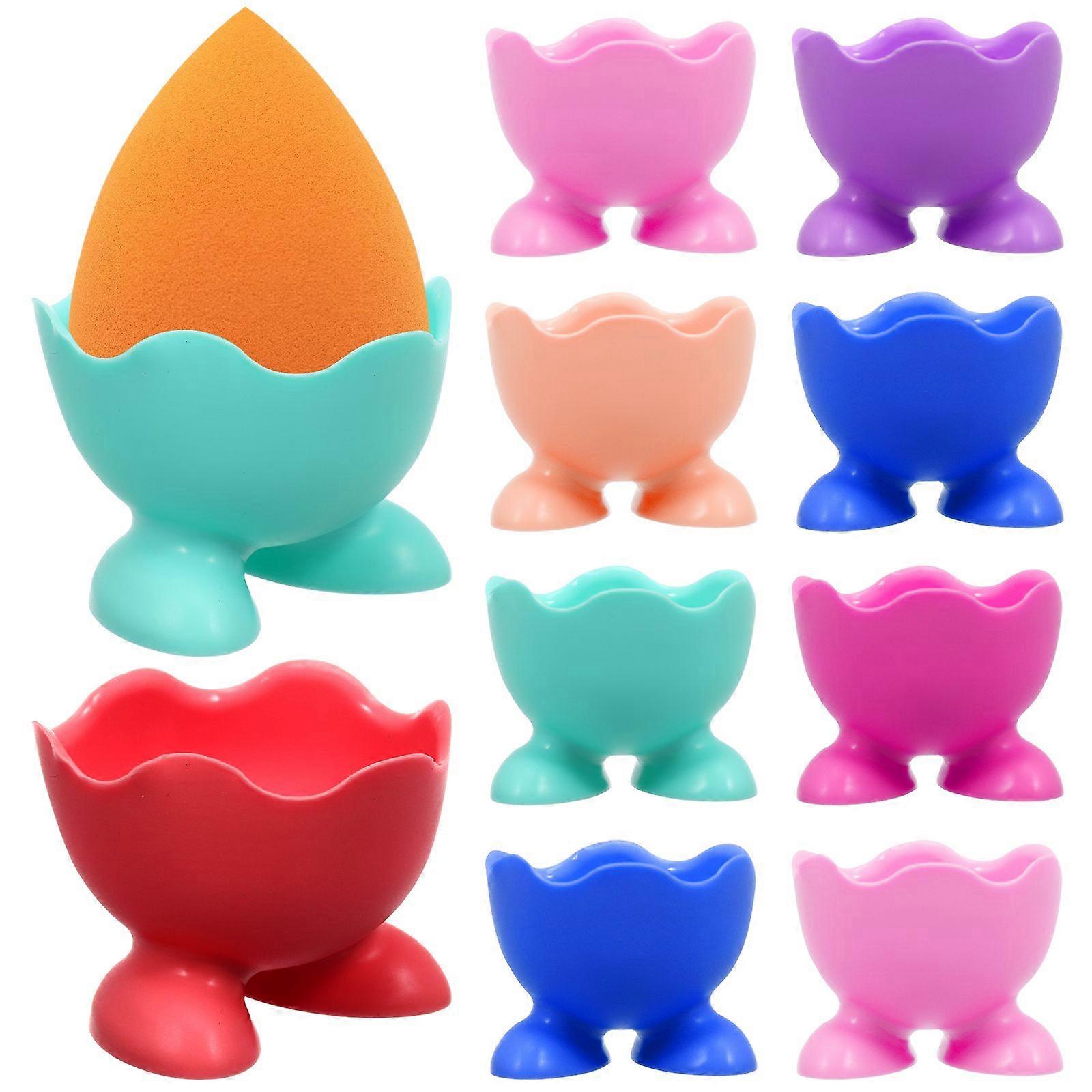 10pcs Silicone Egg Cup Holders Boiled Egg Serving Cups Practical Steamed Egg Tools for Home Kitchen (Random Color)