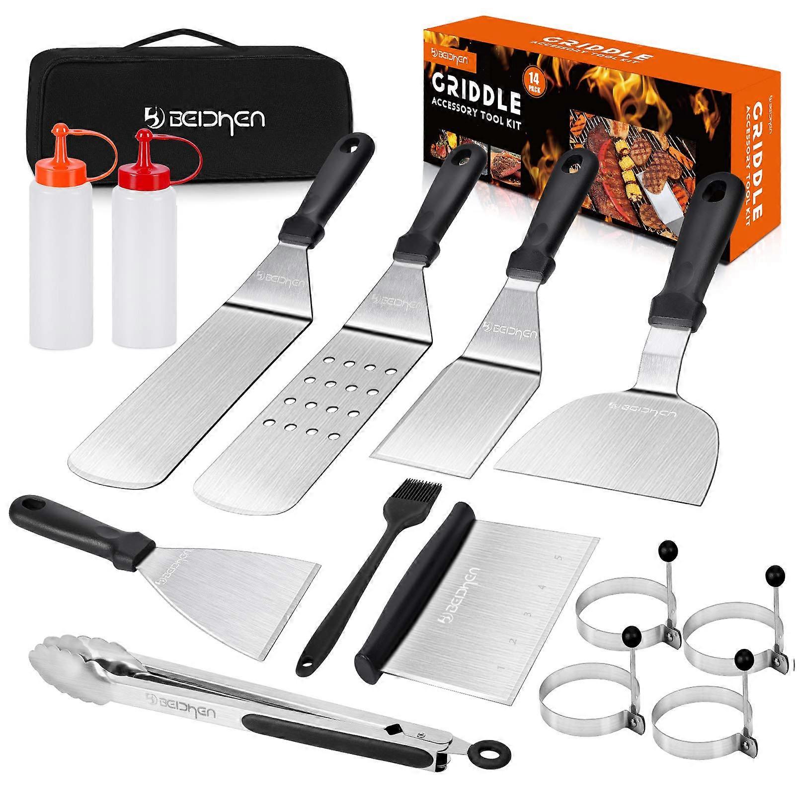 Gridle Accessories Kit, 14 PCS Stainless Steel Gride Grove Grill Tools Set for Blackstone and Camp Chef