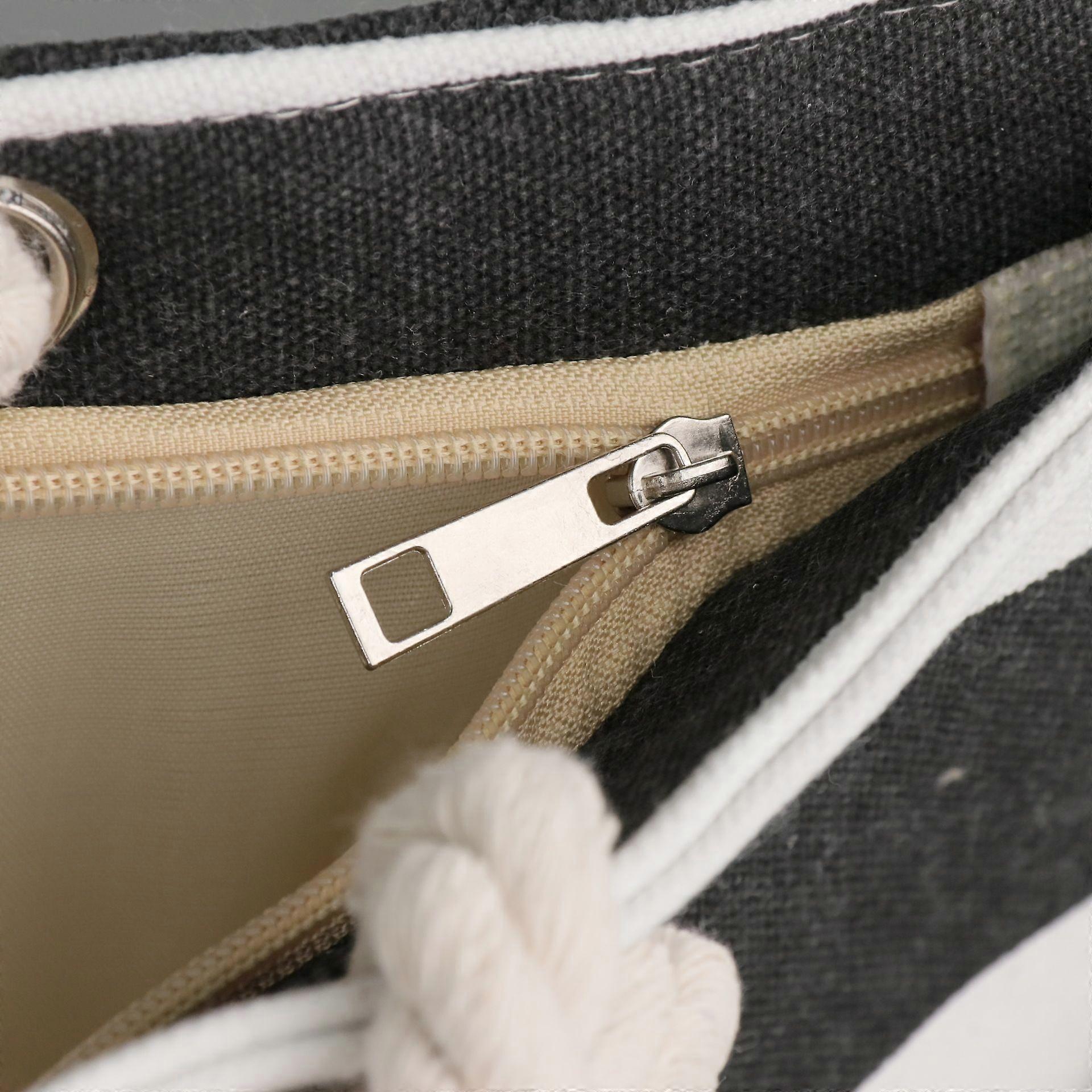 Striped Canvas Bag with Large Capacity for Beach, Travel and Shopping_Featured Gift