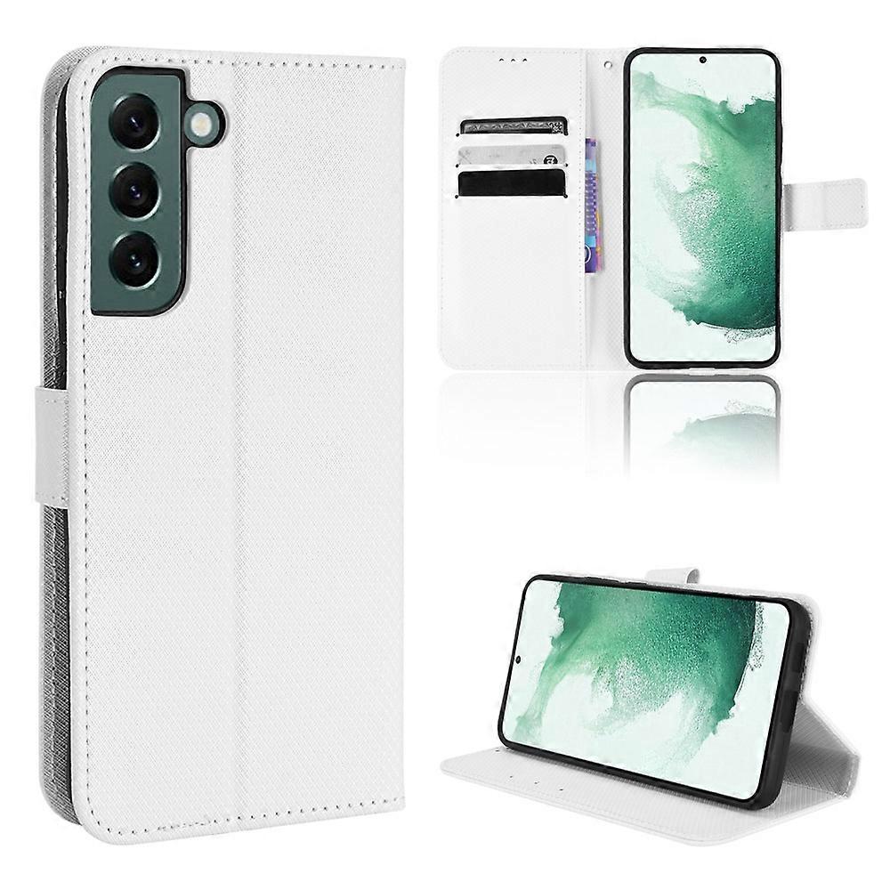 For Samsung Galaxy S22+ 5G Diamond Texture Leather Phone Case