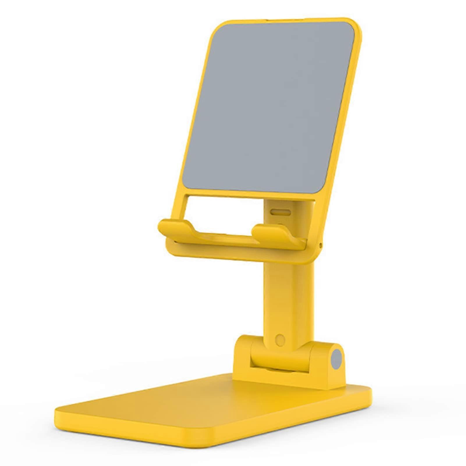 Cell Phone Stand Adjustable Desktop Mobile Phone Pad Bracket Universal Tabletop Holder, Yellow