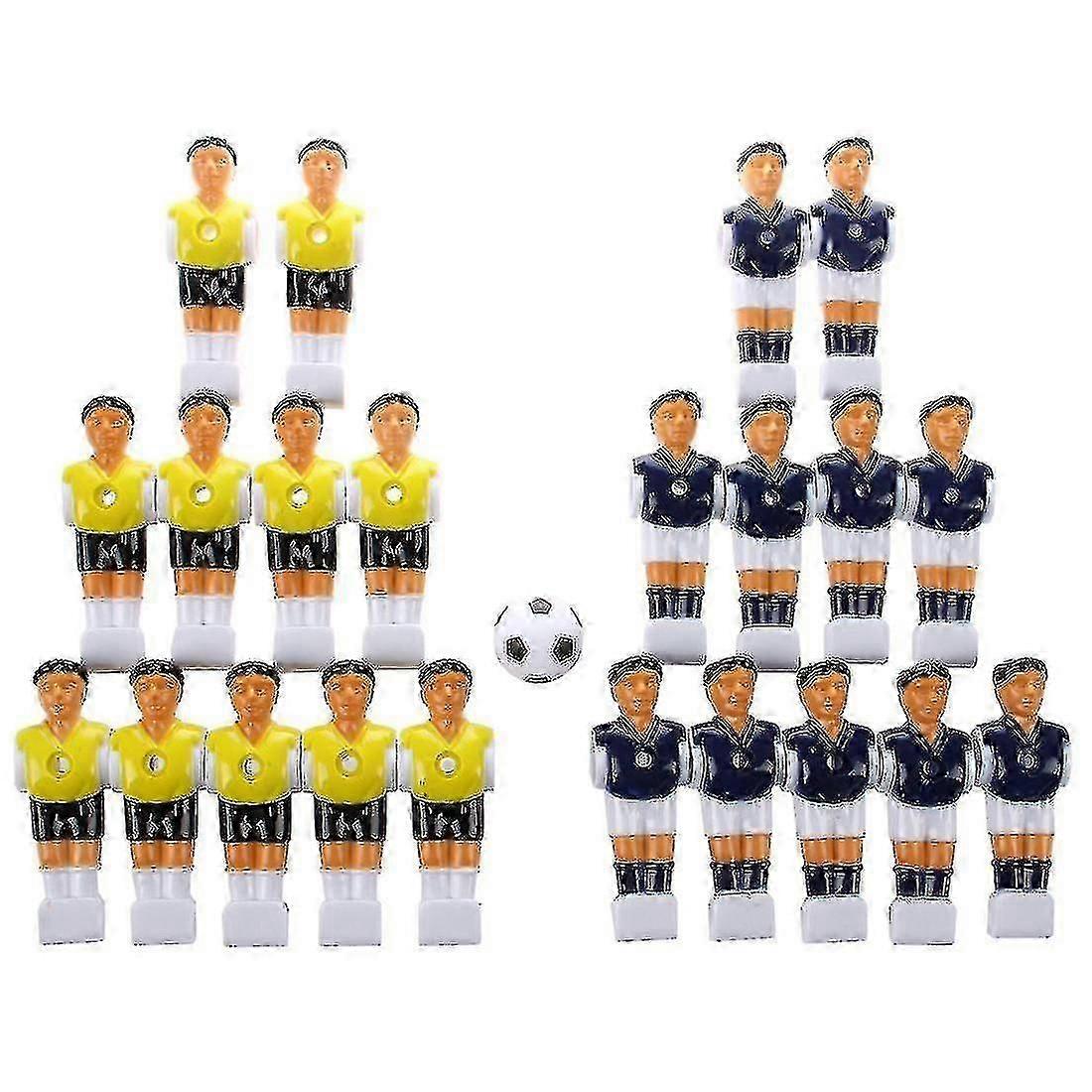22pcs Foosball Man Table Guys Man Player Part Yellow+royal Blue With Ball Zy