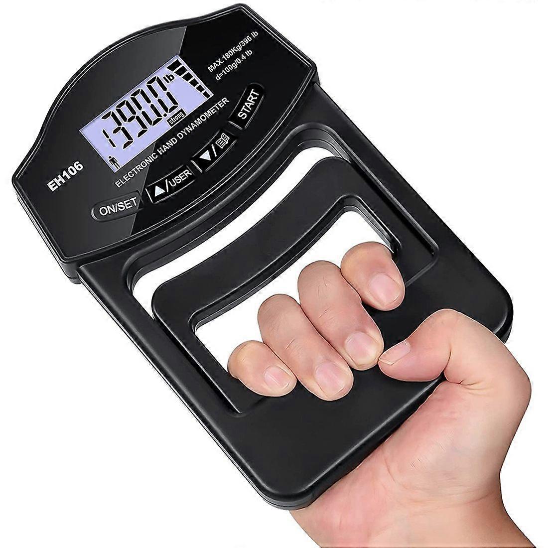 Greepsterktetester, 396 lbs/180 kg digitale handdynometer Greepsterktemeter USB LCD-scherm Handgreepdynometer