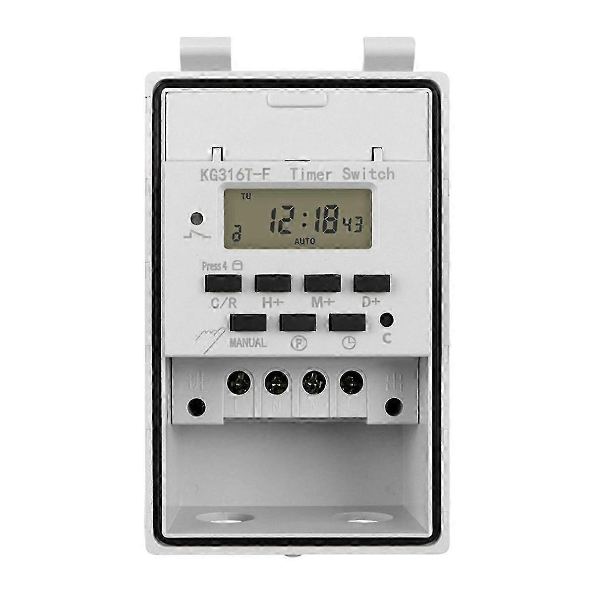 Automatic Digital Timer Switch Relay Programmable Timer Controllor with Outdoor Waterproof Box 220V