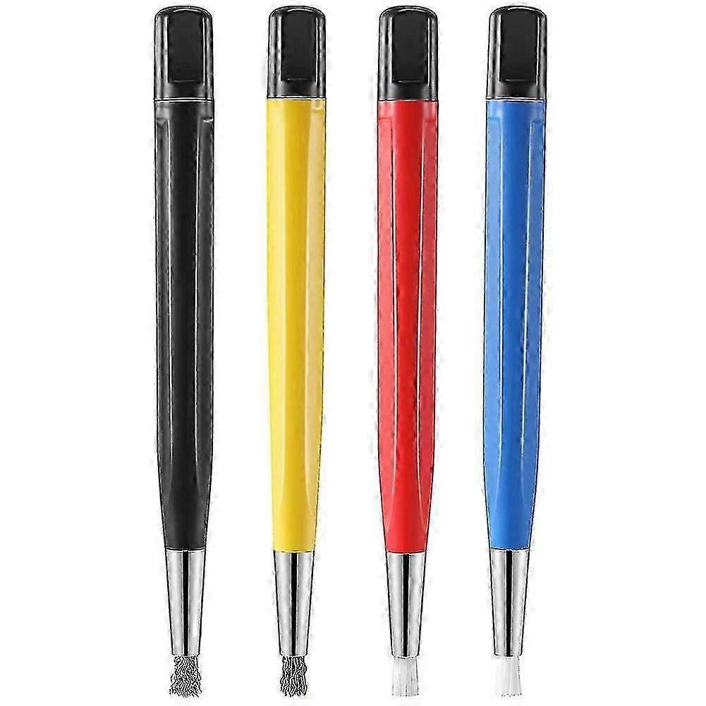 Rustfjernelsesbørstepen 4stk glasfiber stål nylon