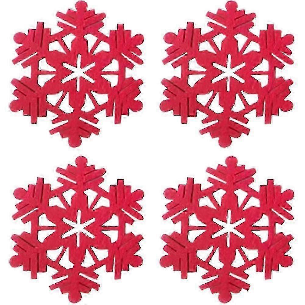Felt Christmas Snowflake Coasters for Wine, Tea, Coffee (Style 9)