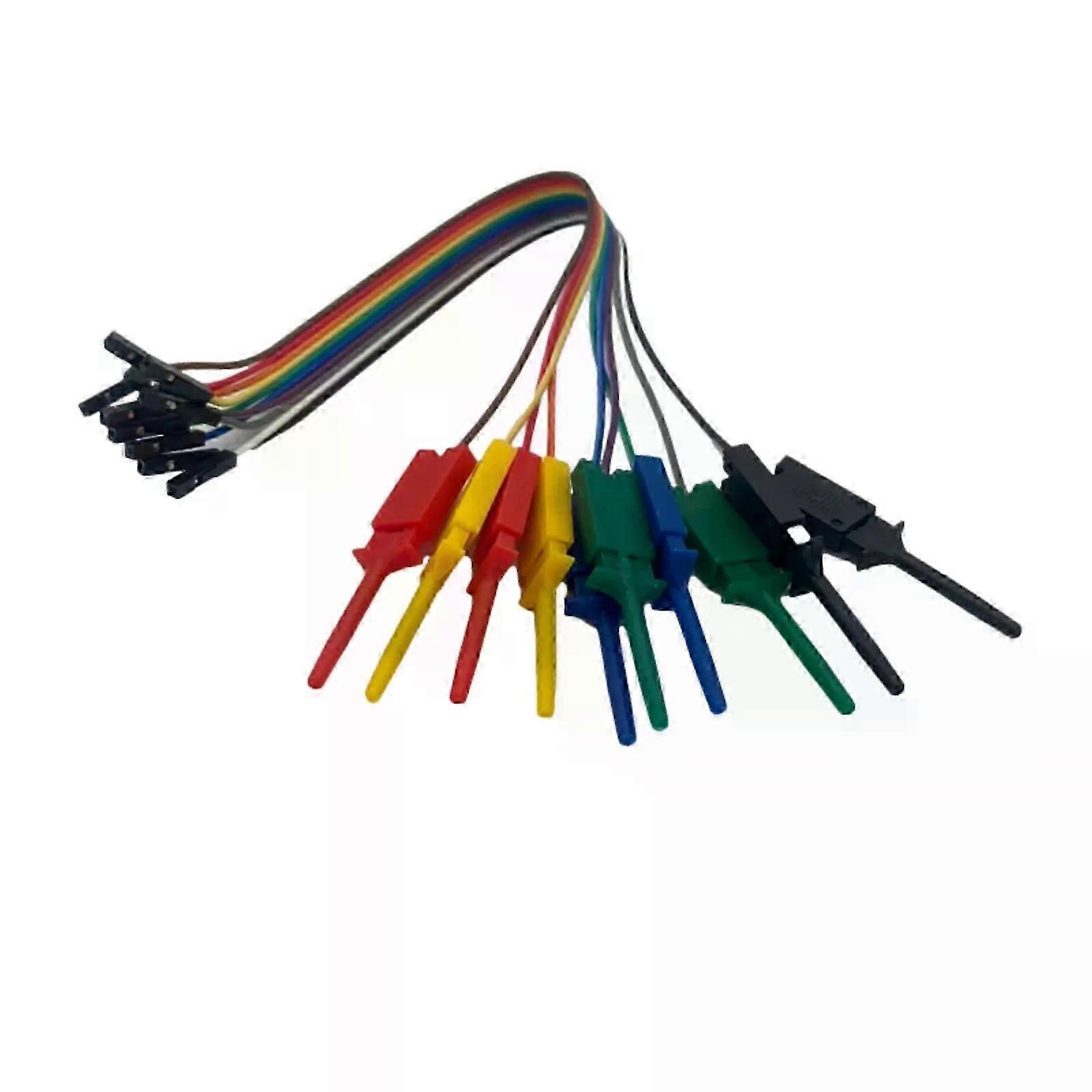 1pc 20cm 10Pin Hook Clamp Kit 5 Color Logic Analyzer Cable Test Lead Clamp Probe For Chips Pins Connection Electrical Equip