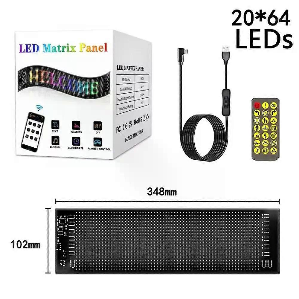 Truck Car Devil Eye LED Pixel Panel Light Remote Control Soft Foldable Lighting Scrolling compatible for  Board Windshield Auto Signal Lamp