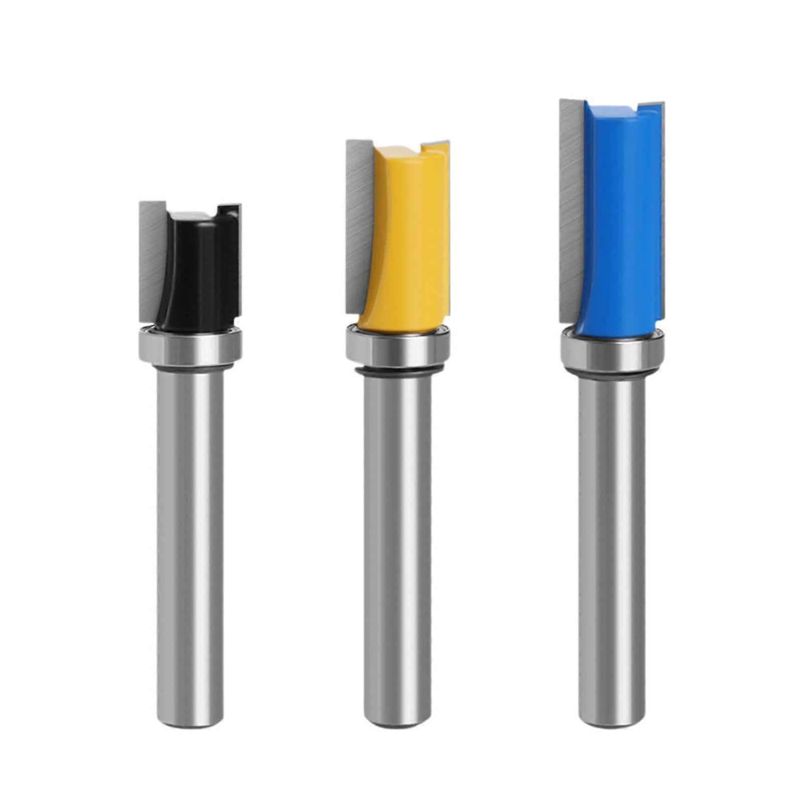 3Pcs Pattern Flush Trim Router Bit Set Top Bearing Flush Cut Trim Router