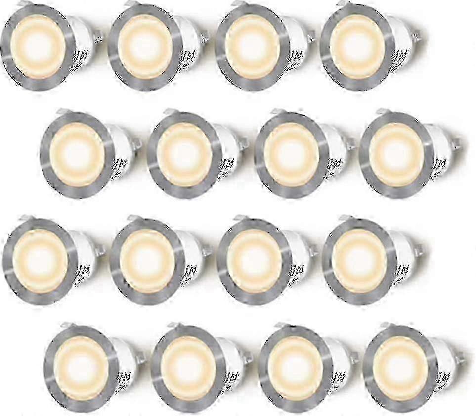 Vedenpitävä IP67 ulkokäyttöön upotettava kohdevalosarja puuterassille 16 kpl LED-kohdevalot