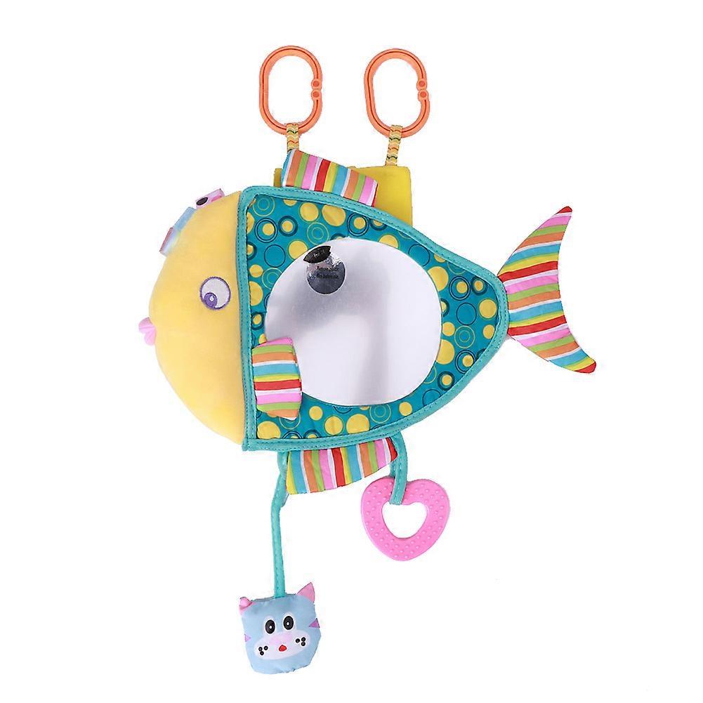 Car Backseat View Mirror Plush Fish Shape Cartoon Pattern Safety Rearview Mirror
