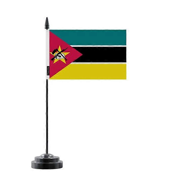 Mozambique Table Flag – 14 x 21 cm – Polyester – Black Plastic Base
