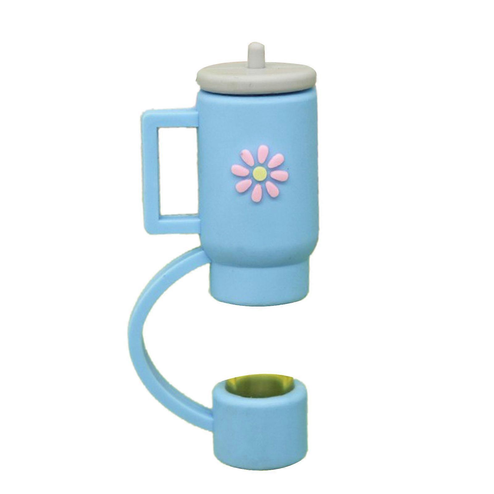 Durable Straw Covers Portable Dust Proof Straw Toppers Lid Cute Flower Straw Tip Covers Reusable Straw Toppers 10mm Multicolor