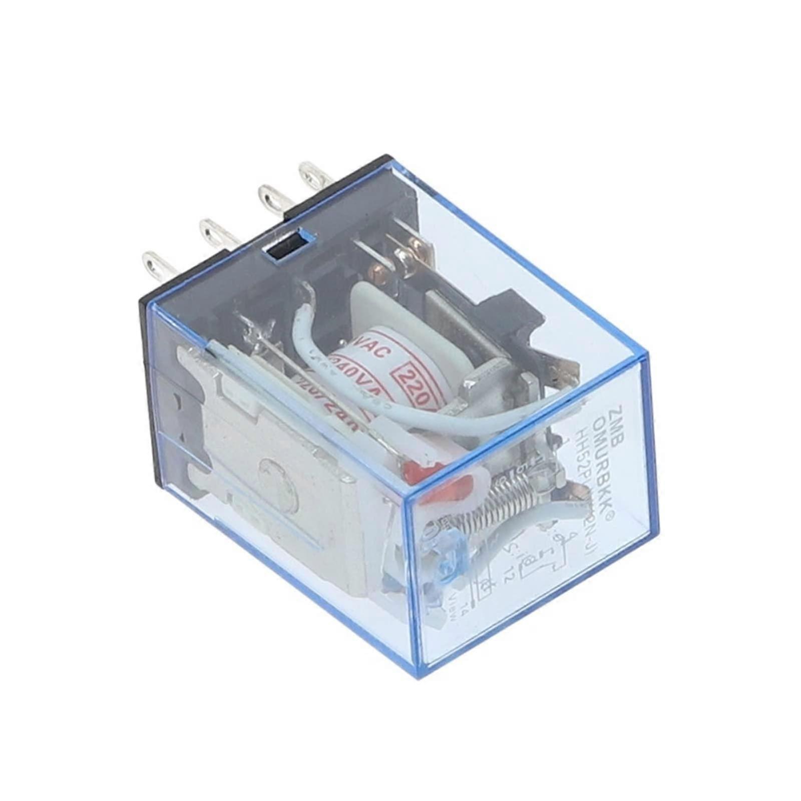 1PCS AC 110V 220V 380V DC 12V 24V 36V MY2P HH52P MY2NJ Relay Coil General DPDT Micro Mini Electromagnetic Relay Switch with LED (Size : AC 220V)