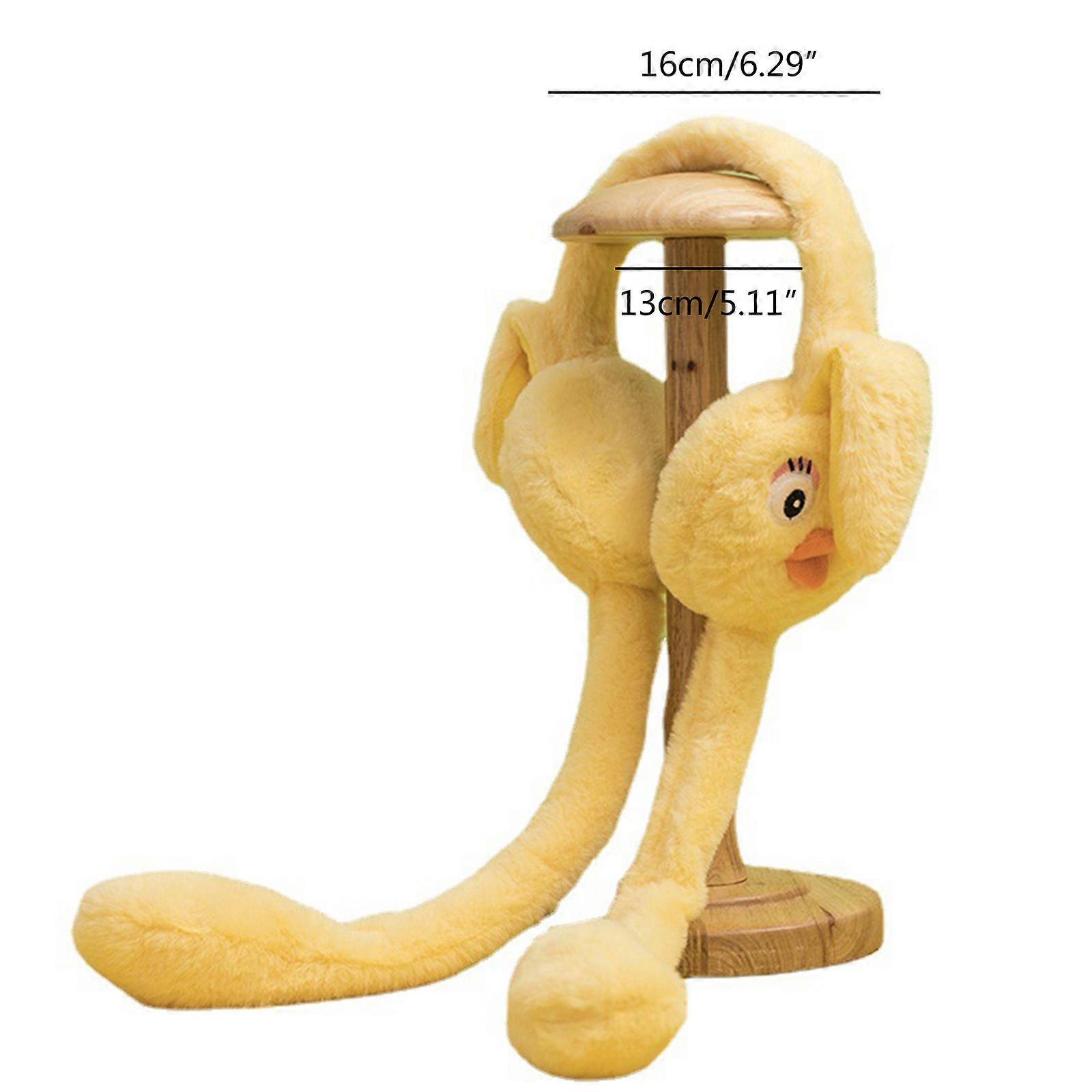 כובע אוזניים נע כובע אוזניים קופצות למבוגרים כובע אוזניים לילדים אטמי אוזניים ארנב אטמי אוזניים צמר סרט מחממי אוזניים ארנב צהוב