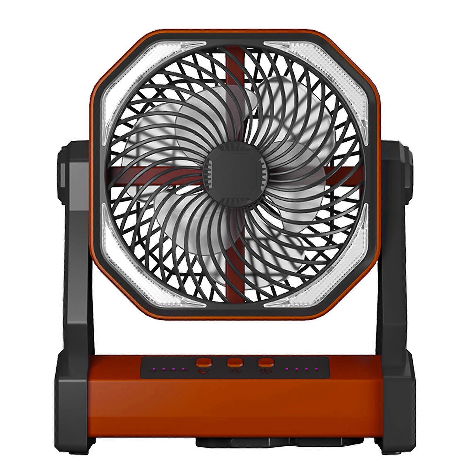 2 in 1 Camping Fan with LED Lantern 4-Speed Hanging Fan Night Light Desk Fan Adjustable for Power Outage Hurricane