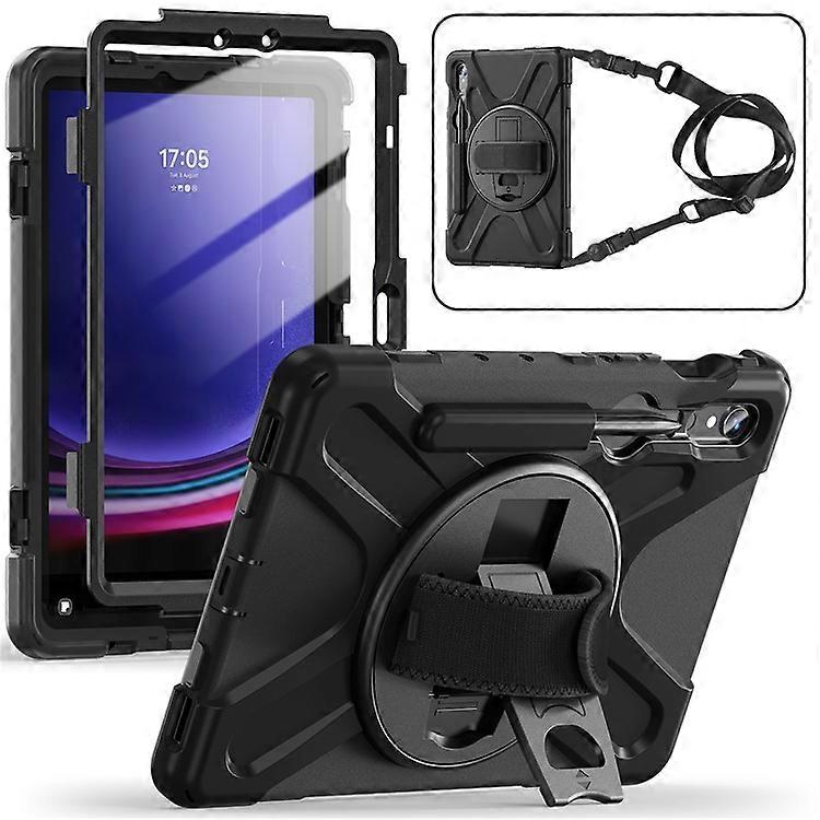 Compatible For Samsung Samsung Galaxy Tab S9 X710 / S8 X700 / S7 T870 PC+Silicone Tablet Case Kickstand Cover with Hand Strap