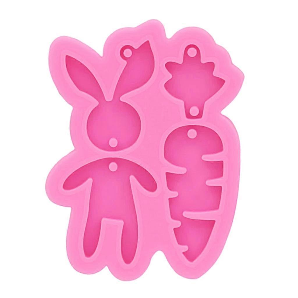 Silicone Chocolate Moulds Candy Molds Candy Mould Clay Mold Carrot Rabbit Shape for DIY Handmade Making Pendant Keychain Multicolor