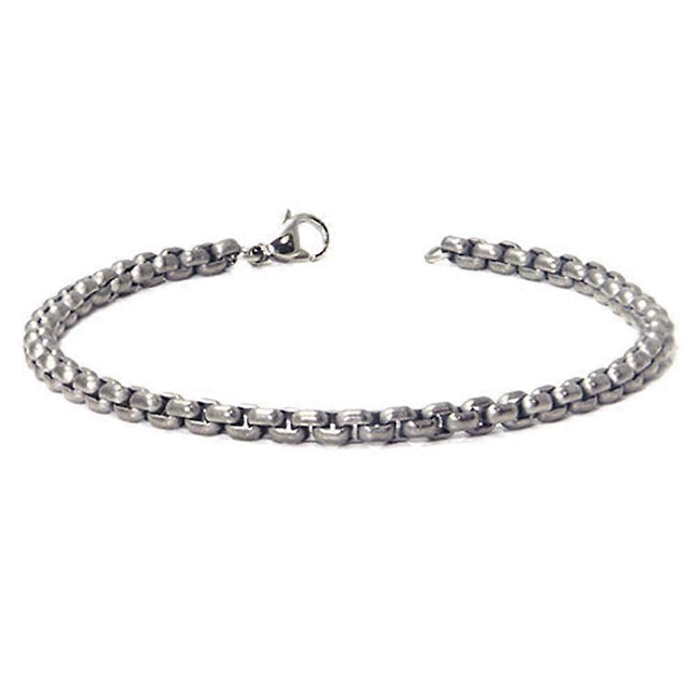 Titanium 4MM Box Link Bracelet for Men, Durable Lightweight Design, Stylish Silver Finish
