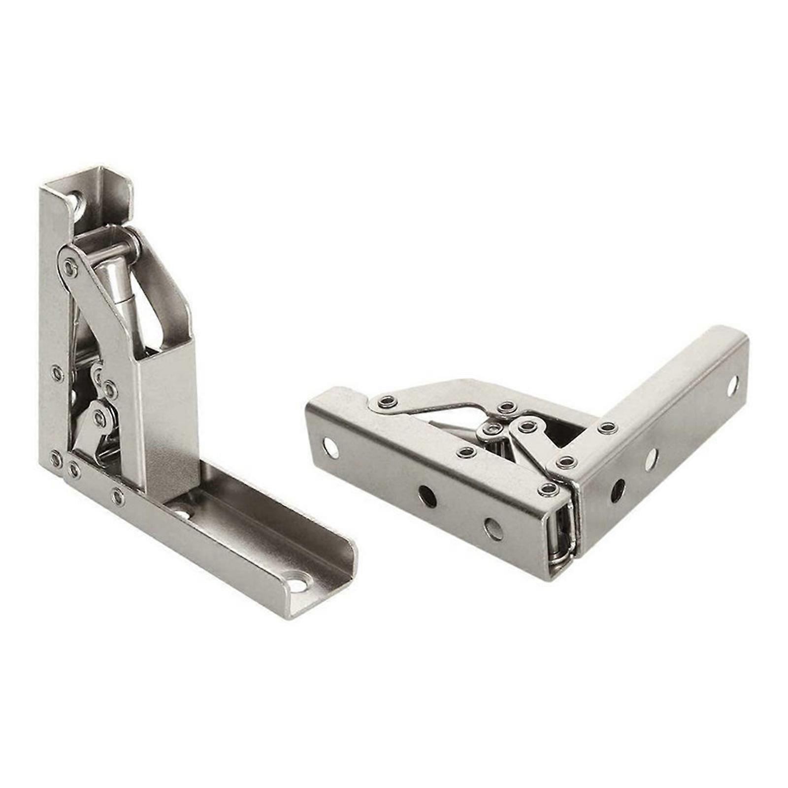 2Pcs Stainless Steel 90Degree Folding Shelf Hinge Collapsible Shelf Bracket Door/Shelf Hinge Hidden Bracket Table Holder