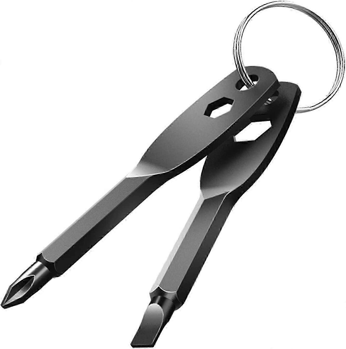 Portable Keychain Screwdriver Set with Flathead, Phillips, Nut & Hex Drivers - Men's Tool Gift