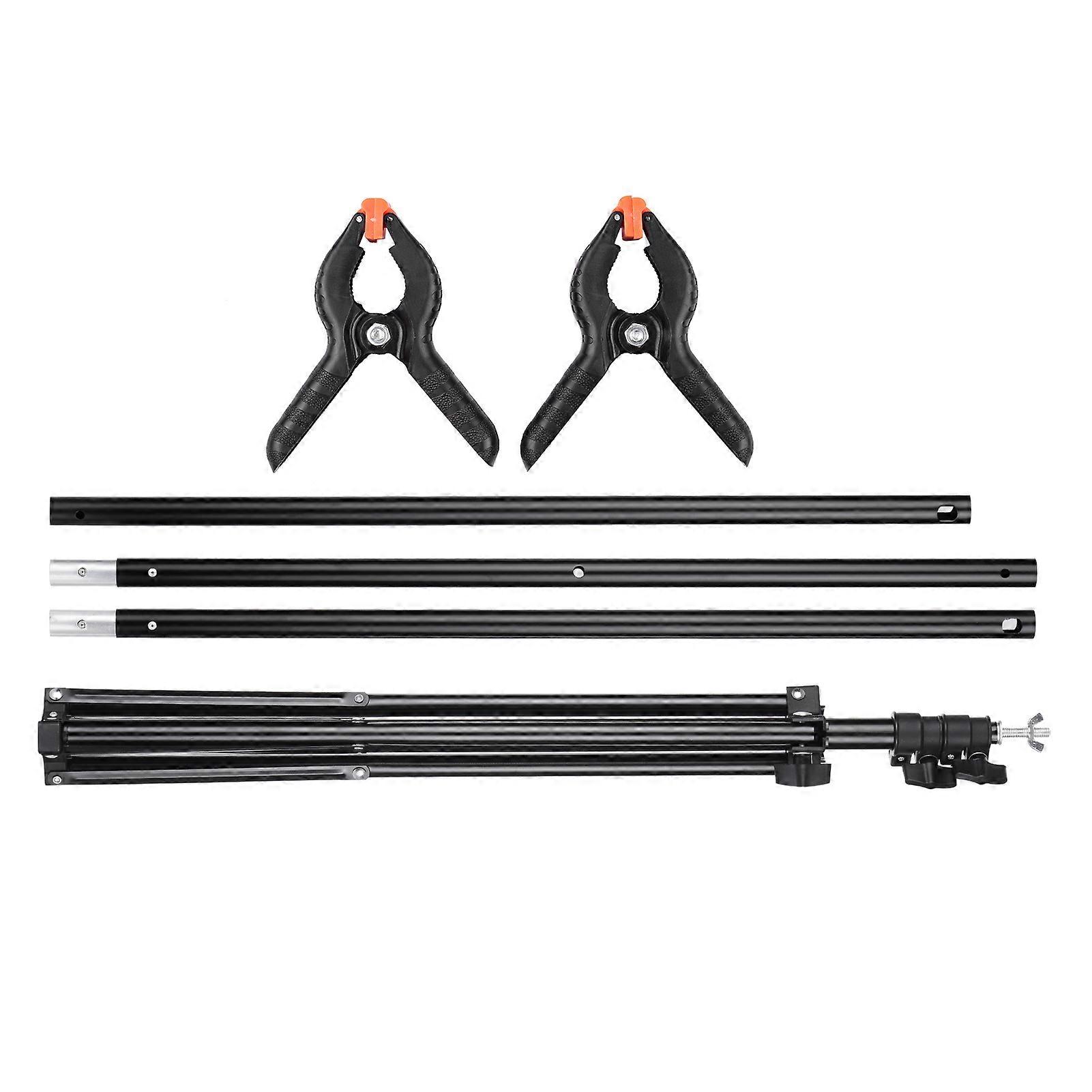 T-Shape Backdrop Stand Kit 6.5x6.5ft - Durable, Adjustable, Includes Spring Clips