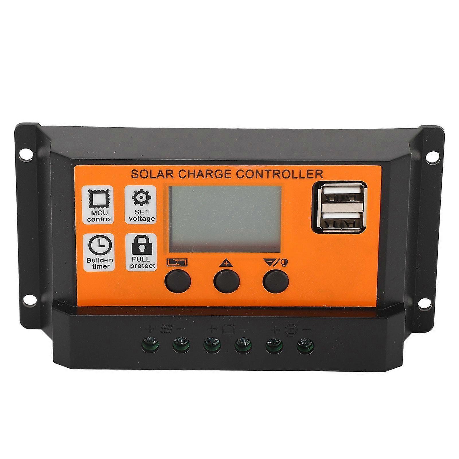 Hochwertiger orangefarbener und schwarzer Solarregler für Lithium-Blei-Säure-Batterie-LCD-Display
