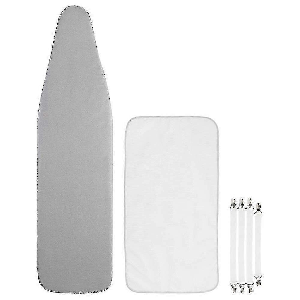 Reflective Ironing Board Cover Fits Standard Boards, Resists Scorching, Elastic Edge - Silver Gray
