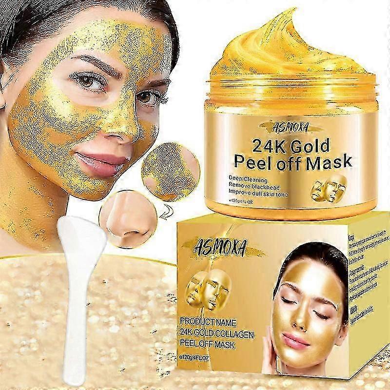 24k Gold Peel Off Mask - Anti Aging, Wrinkle Reduction & Skin Firming Face Mask, 24k Gold Face Mask