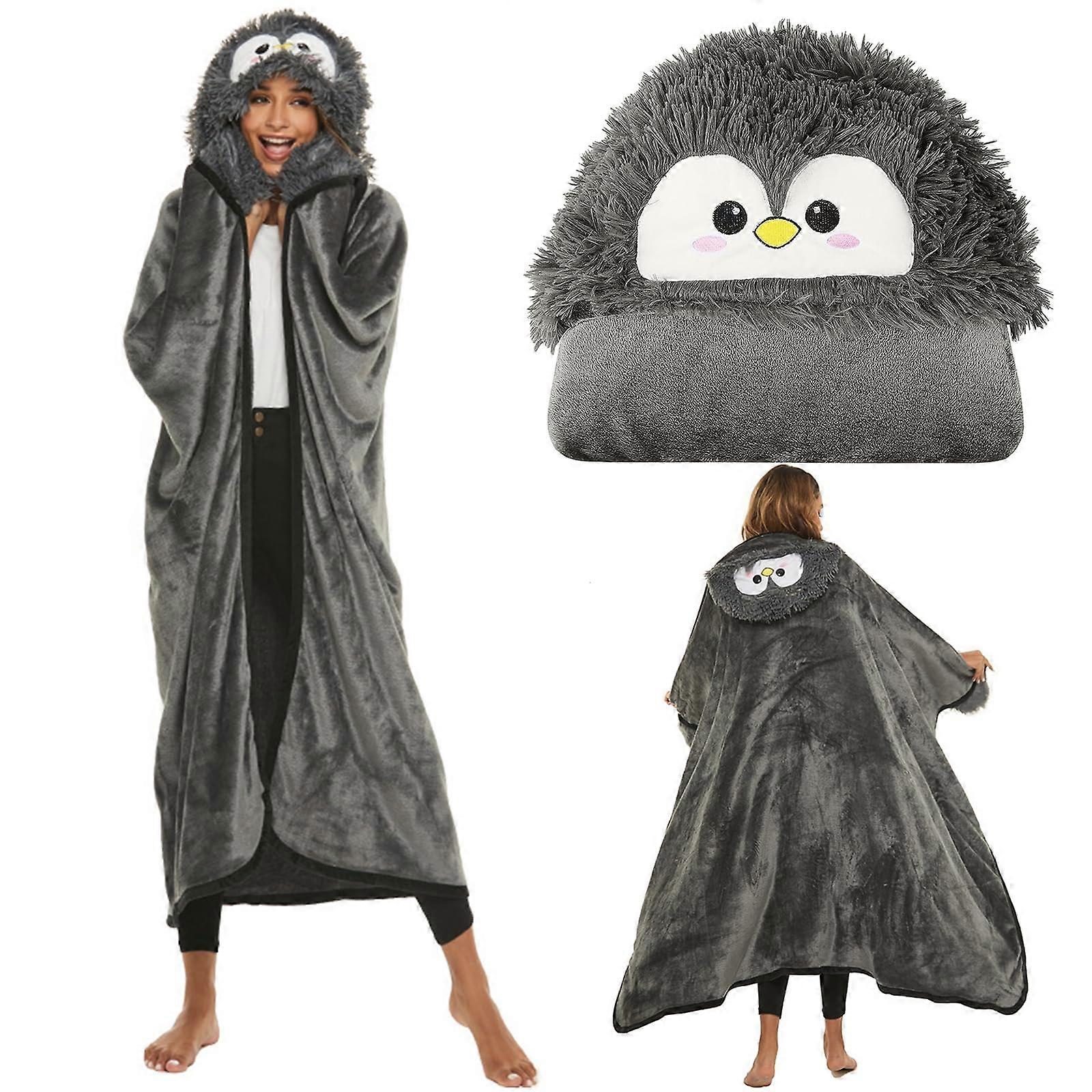Penguin Gift Cuddly Blanket Fluffy Sofa Blanket (160 x 122 cm)
