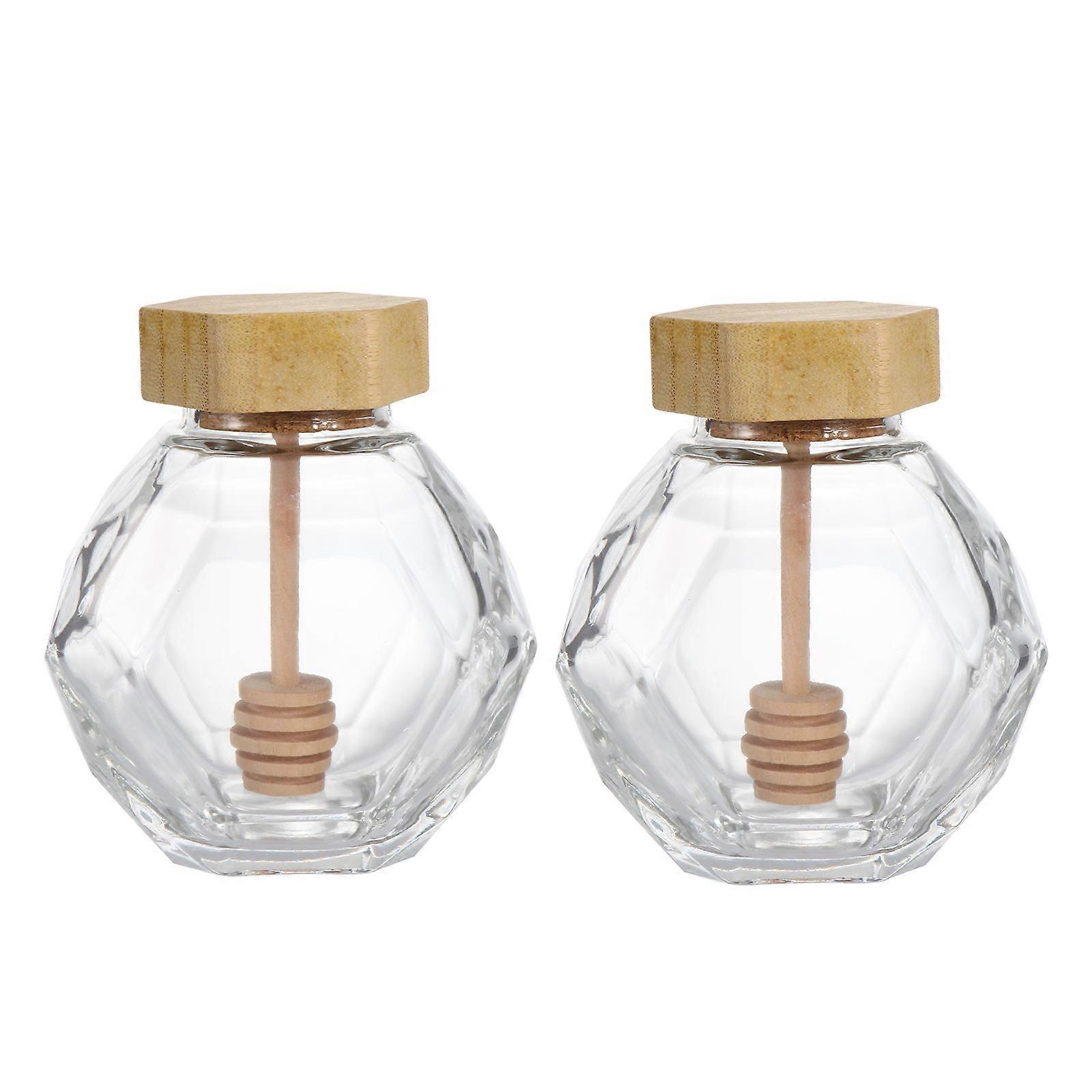Storage Jars With Lids Glass Container Assorted Color 2Pcs