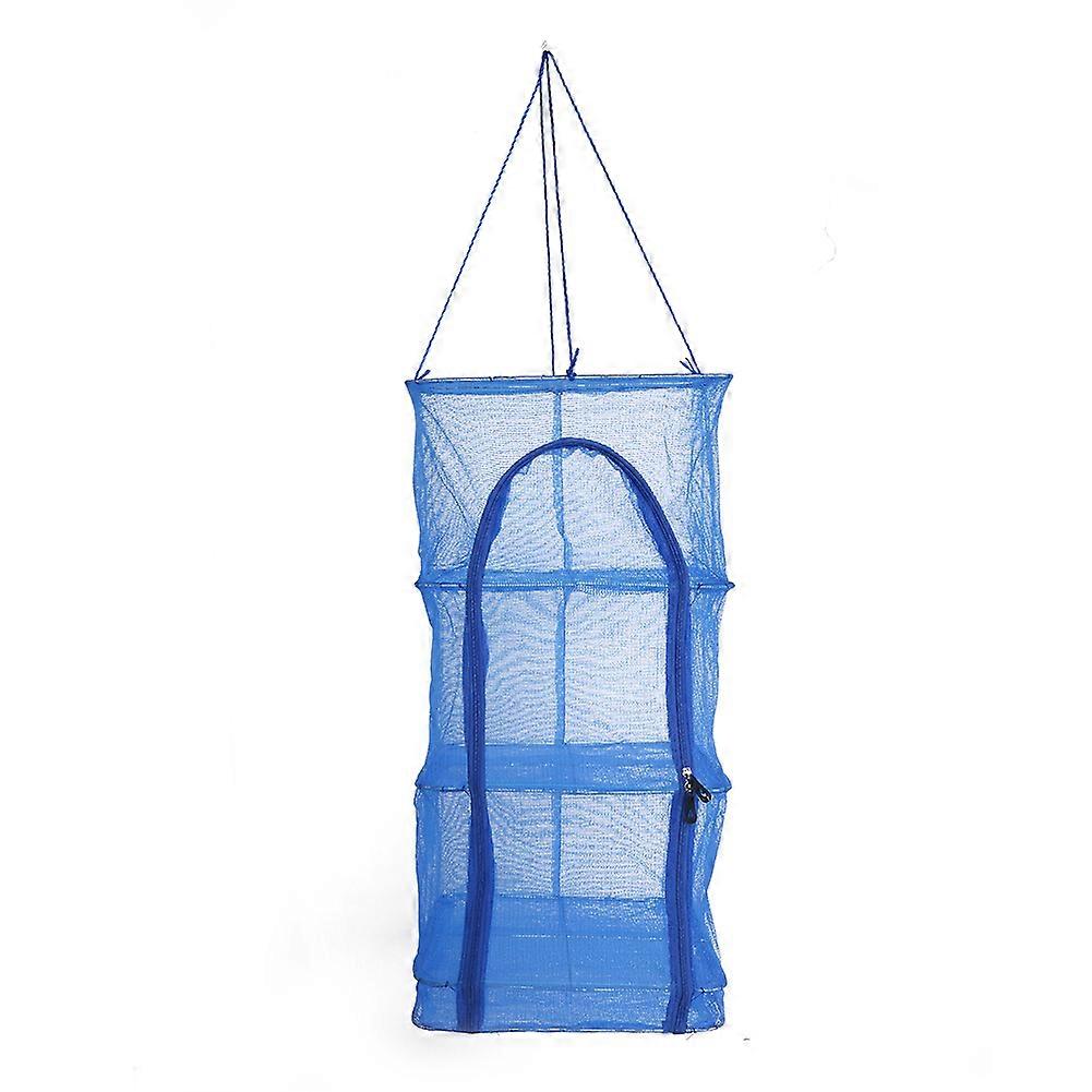 4-Layer Foldable Drying Net with Zipper and Blue Mesh Net