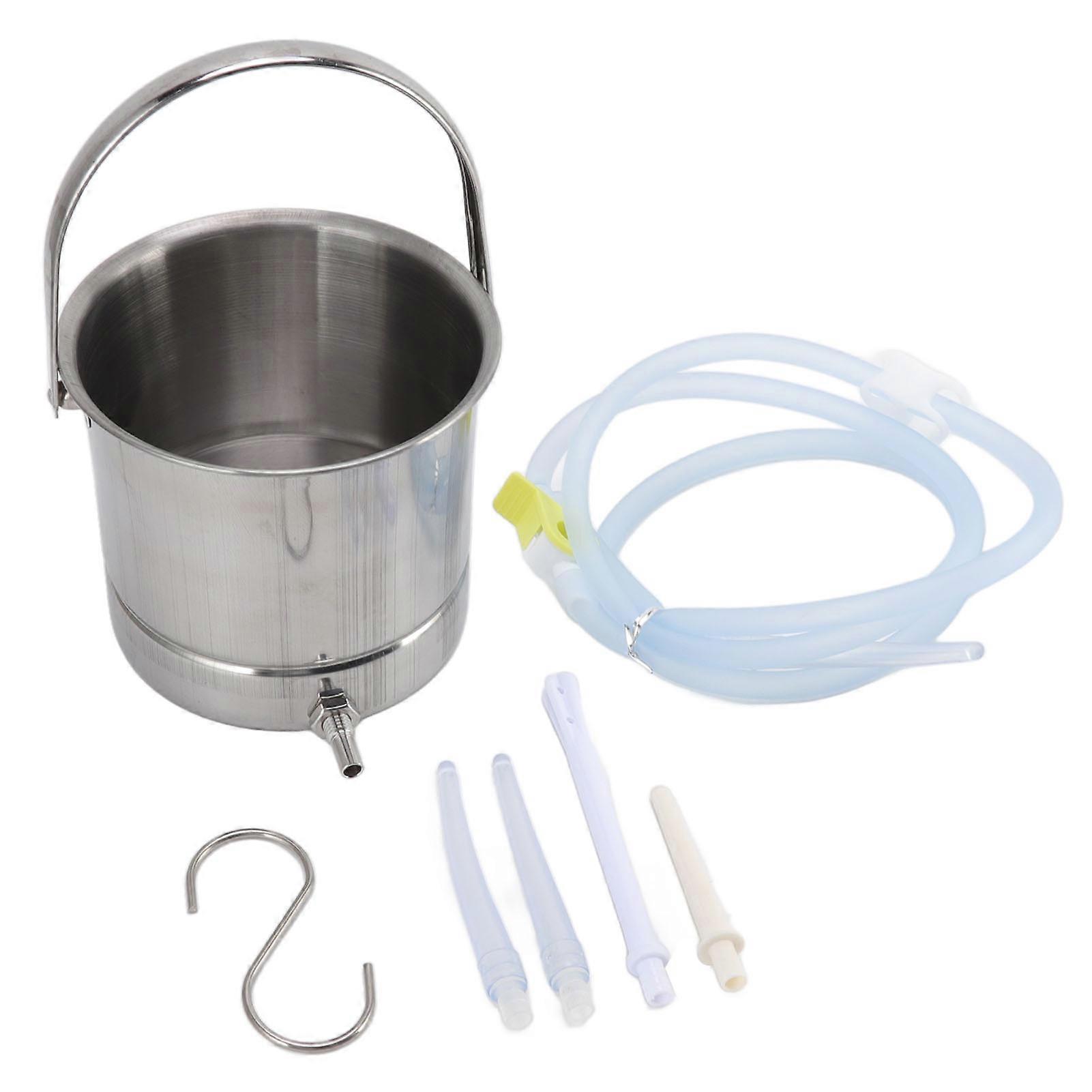 1.6L Home Use Silicone Enema Bucket Kit with Hose Tips and Storage Bag for Colon Hydrotherapy Enemas
