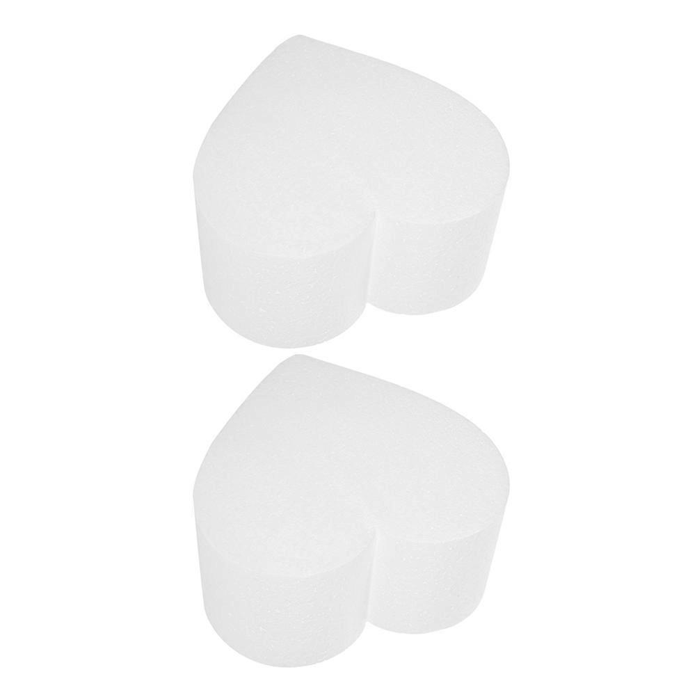 Heart Shaped Cake Fondant Modeling Practice Foam Cake Dummy For Valentine'S Day And Wedding Decor Polystyrene 15.00X15.00X7.00CM 2Pcs
