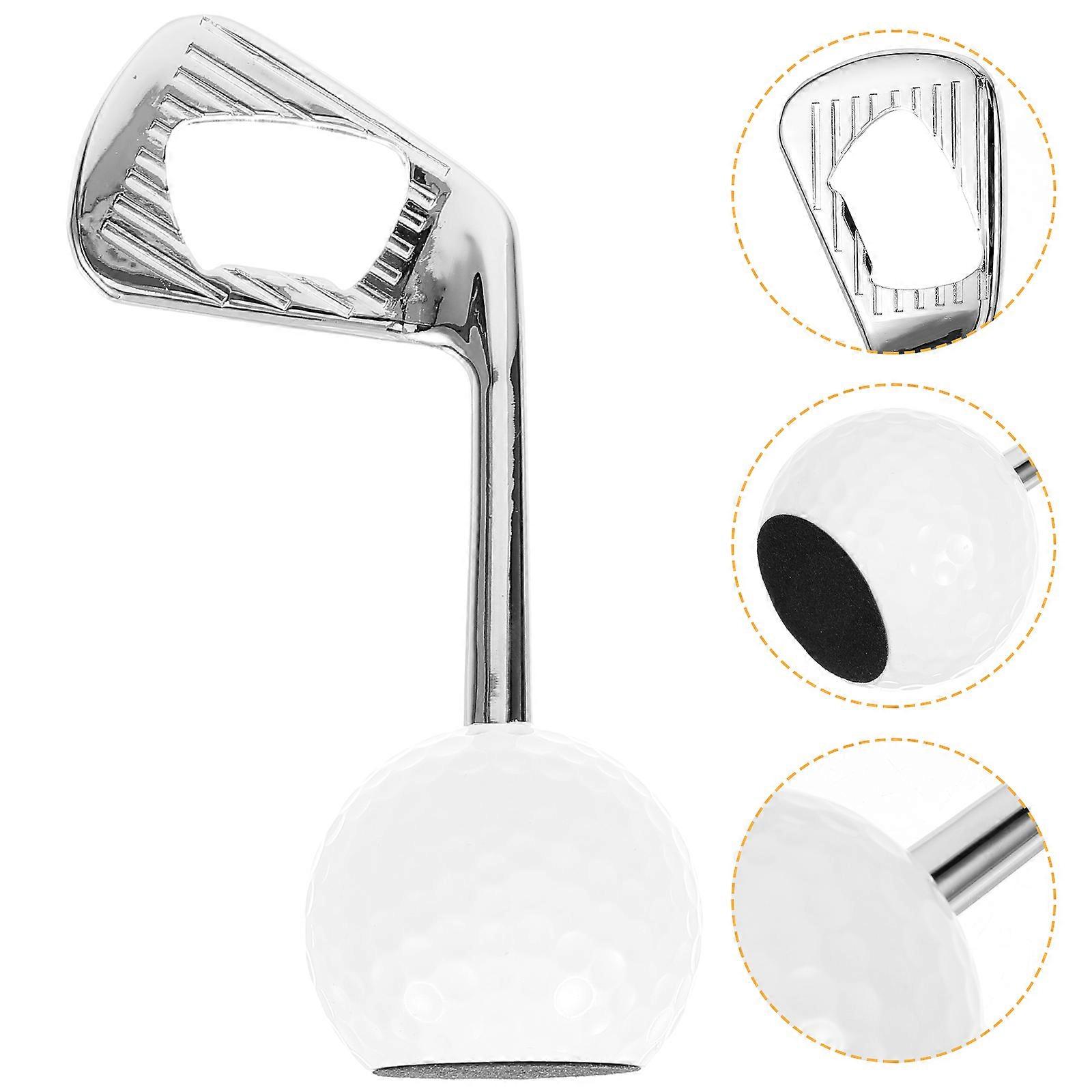 Metal Bottle Opener Multi-Function Golf Ball Shape Handle Stable Practical for Golf Enthusiasts 12x4cm Silver 1Pack