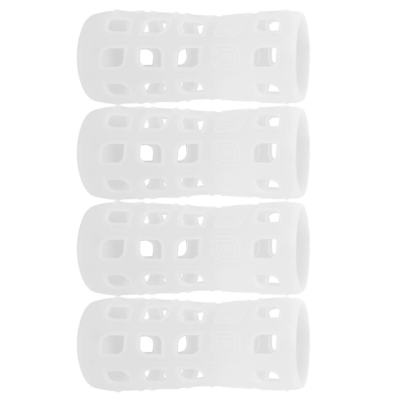 Silicone Bottle Sleeve for Protecting Bottles with Heat Proof Function White Lightweight 4Pcs