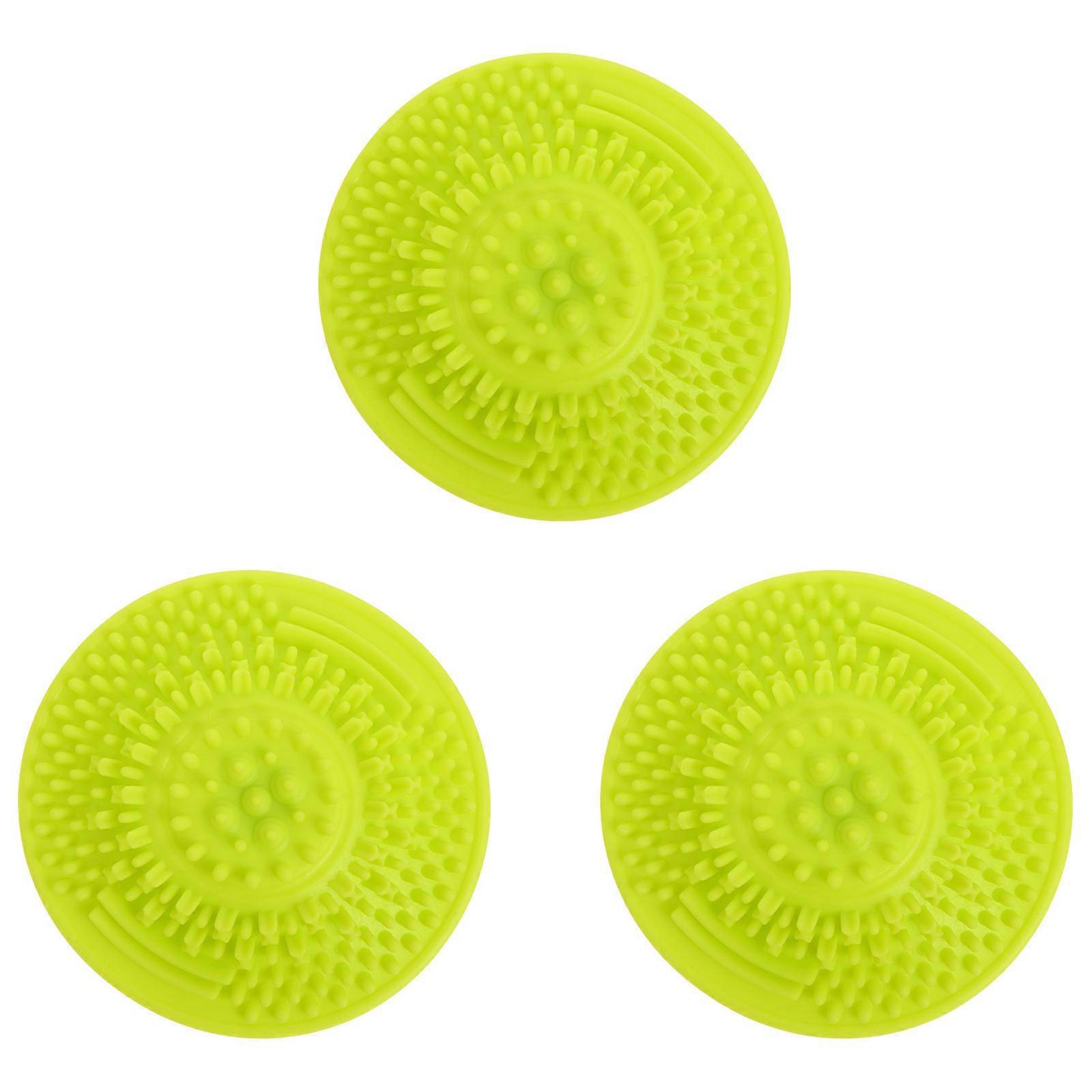Portable Makeup Brush Cleaner Pad Practical Simple Style For Women Silicone Green 6 5X6 5X3CM 3Pcs
