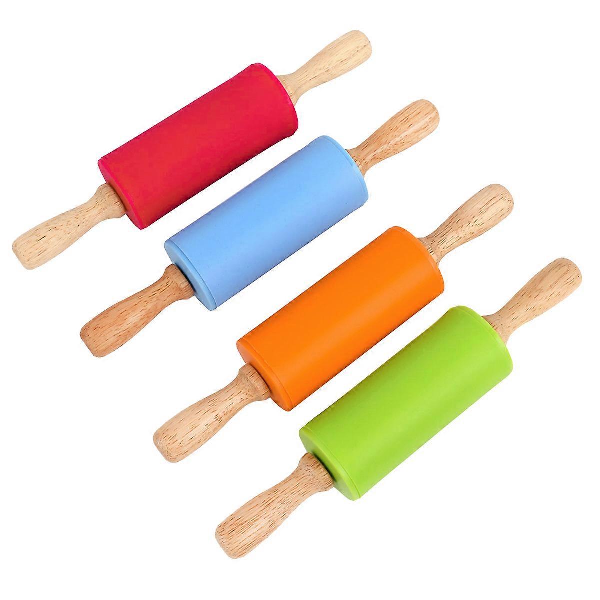 Kitchen Rolling Rod For Baking And Pastry Making 22.5cm Random Color Solid Wood Rolling Dough 1Pcs