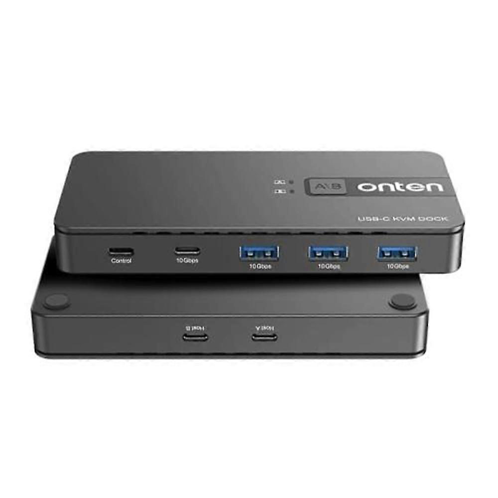 ONTEN KVM200 2 In 4 Out USB 3.2 Gen2 KVM Switcher Type C KVM Adapter Compatible with Mac OS