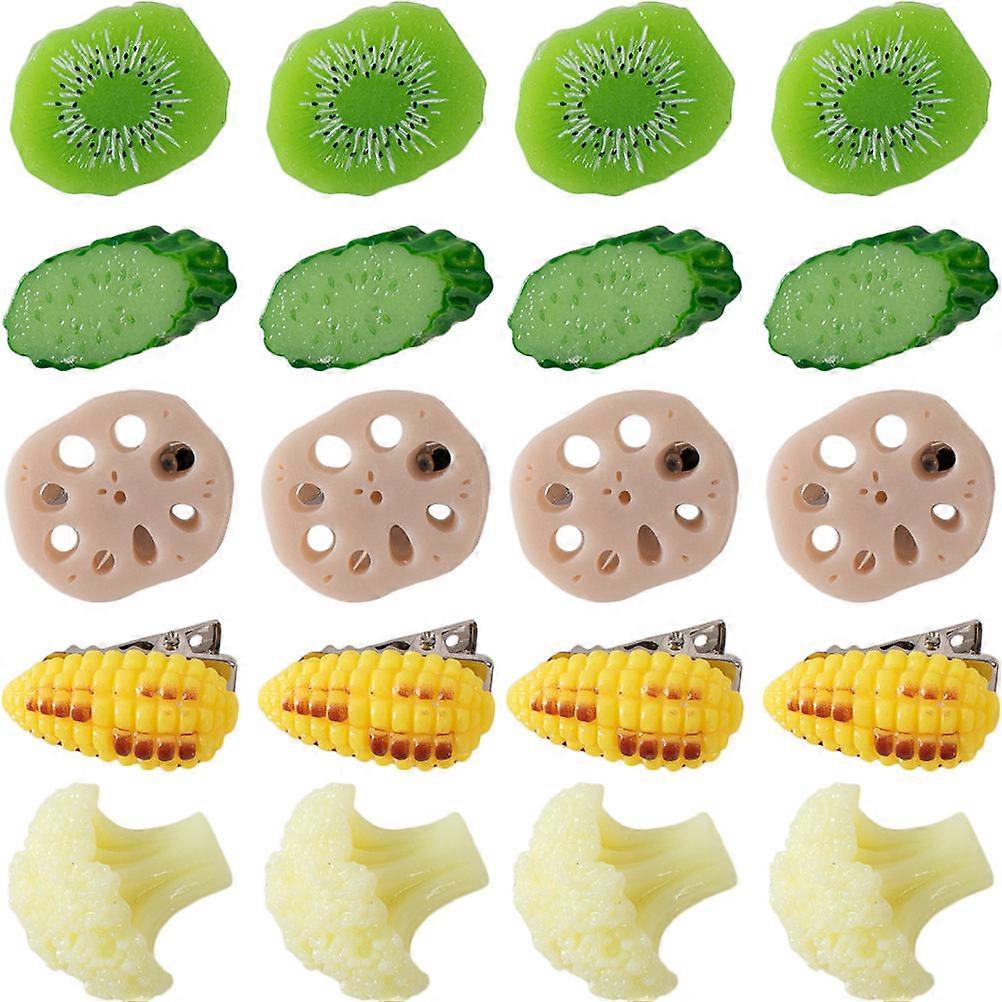 20 יחידות קליפסים לשיער פירות וירקות סיכות שיער קלות משקל ועמידות למסיבות, ימי הולדת וחגים אביזרי שיער ייחודיים